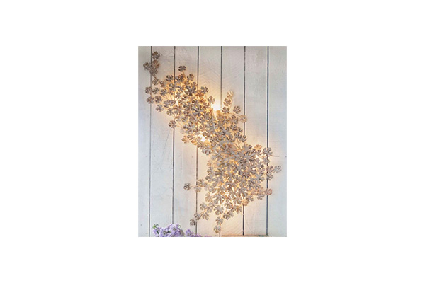 WALL ART - WHITE & GOLD LEAF WALL LIGHT